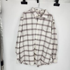 Hawker‎ Rye Men's XXL Short White Check Long Sleeve Cotton Blend Button Up Shirt